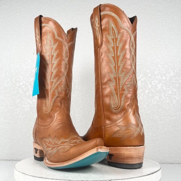 Lane Boots Shoes - NEW Lane LEXINGTON Brown Cowboy Boots 7 Womens Leather Western Wear Snip Toe